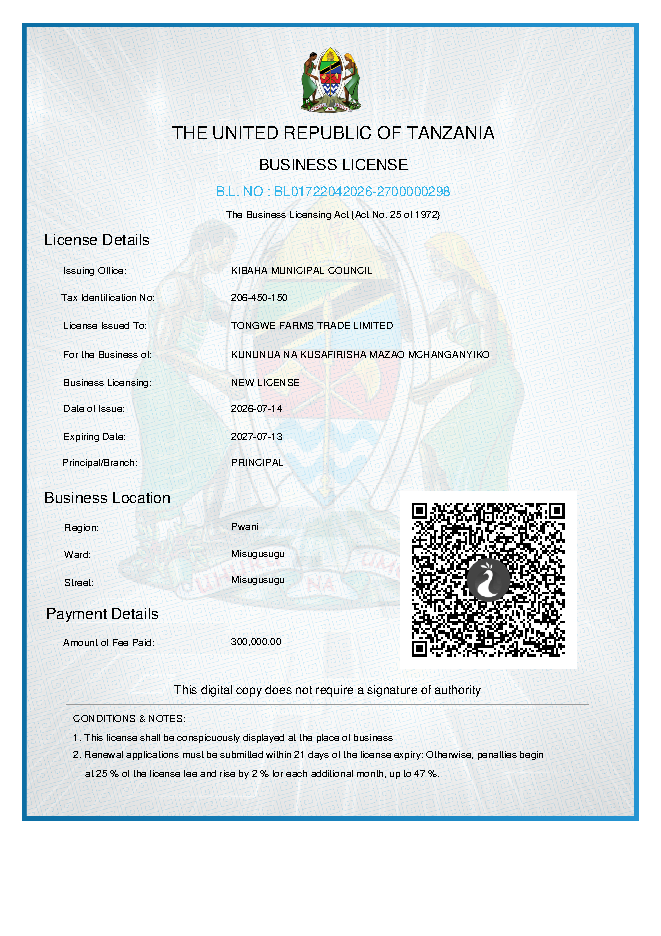 Business License preview