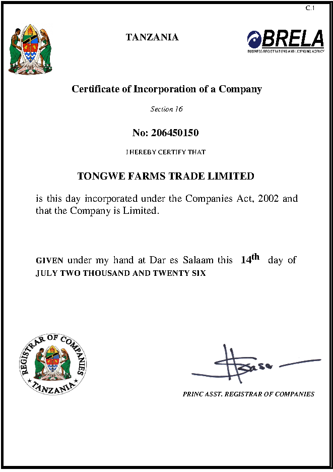 Certificate of Incorporation preview
